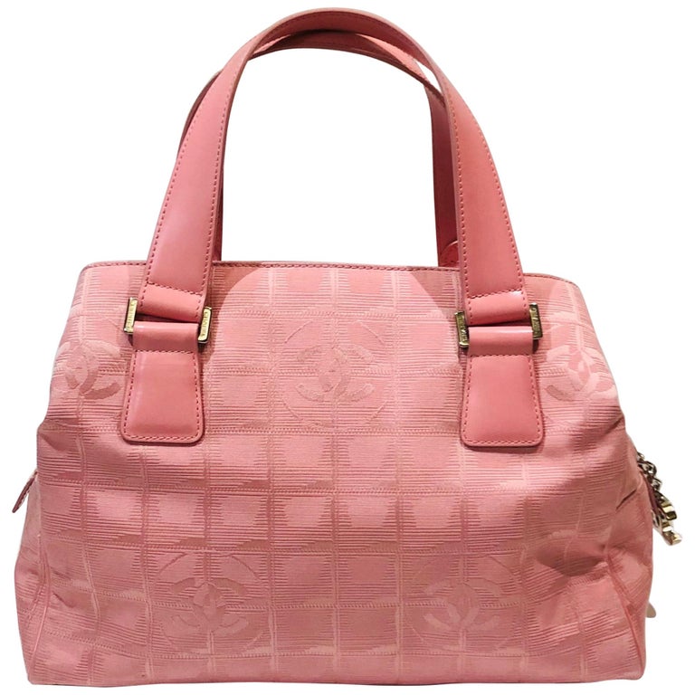 Chanel Pink Boston Style Handbag.  For Sale