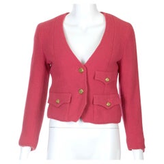 Chanel Rosa Boucle-Cropped-Jacke in Kurzform