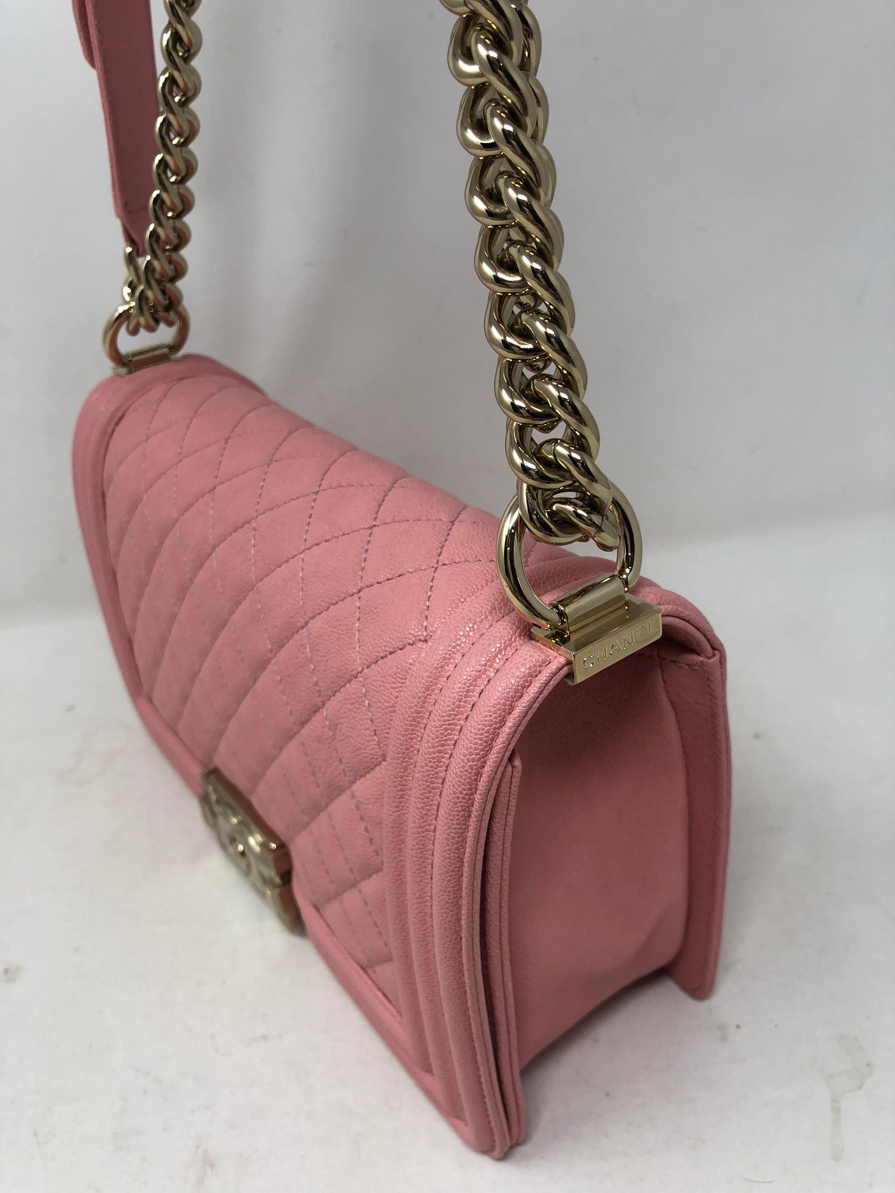 Chanel Pink Boy Bag Gold Hardware 2