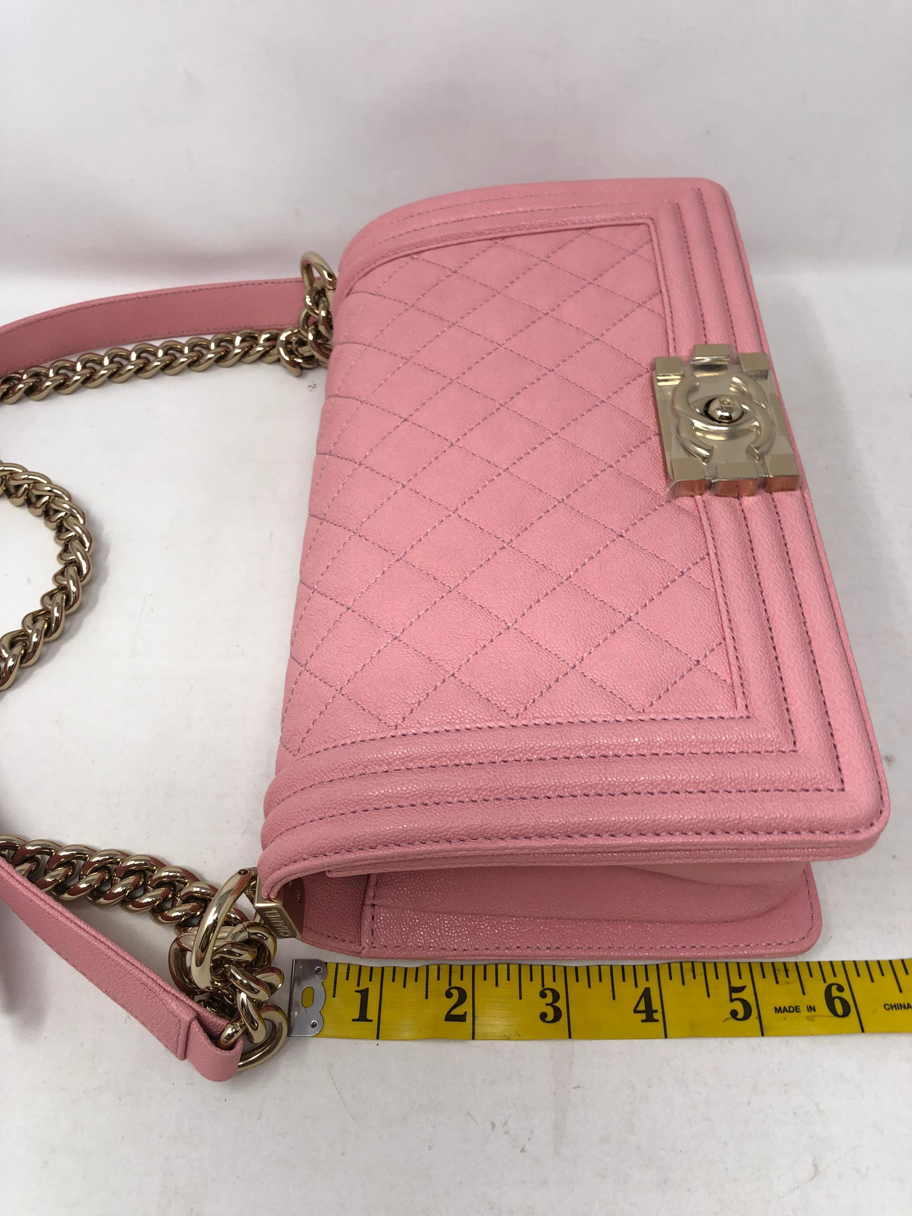 Chanel Pink Boy Bag Gold Hardware 12