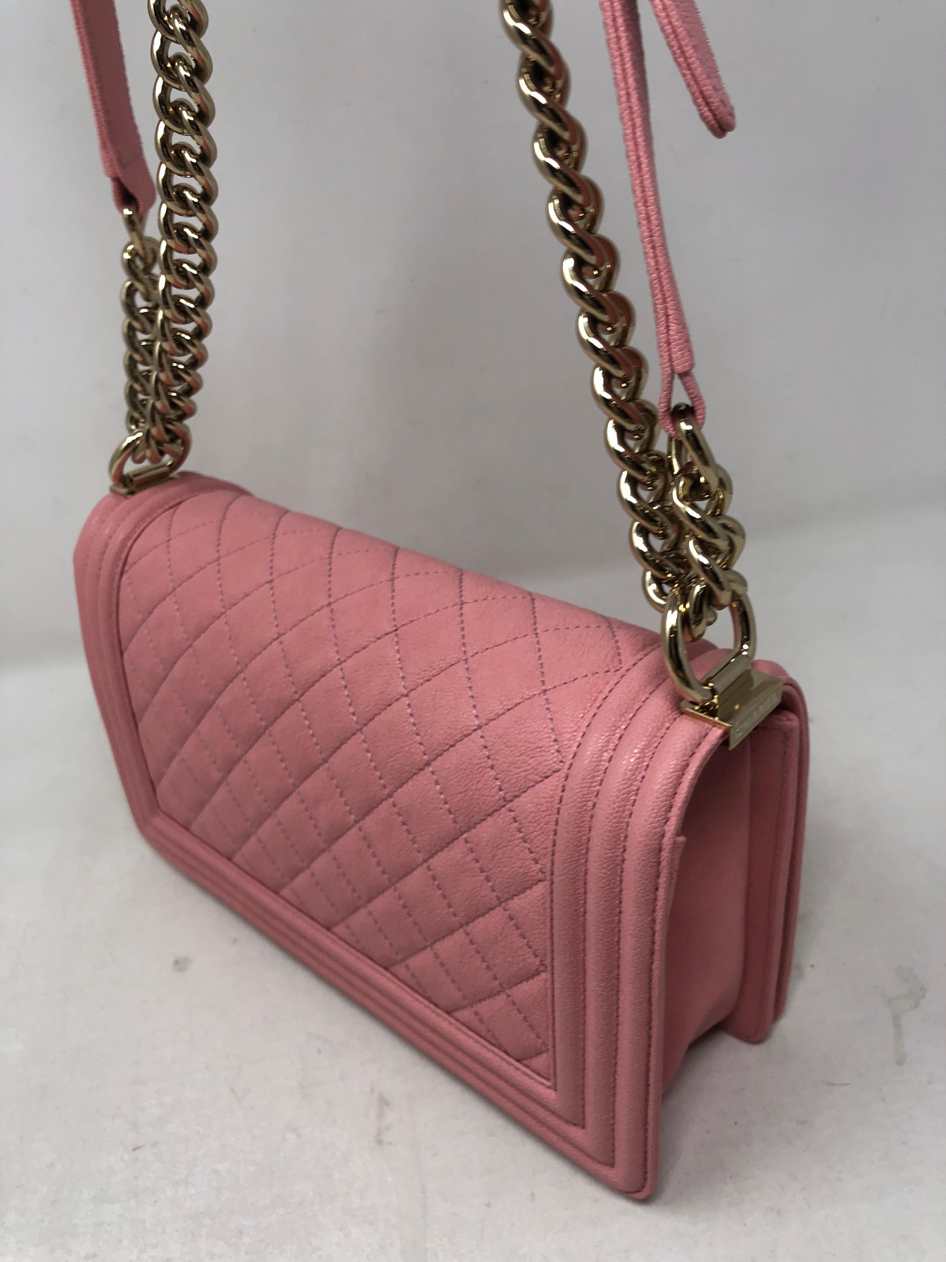 Women's or Men's Chanel Pink Boy Bag Gold Hardware