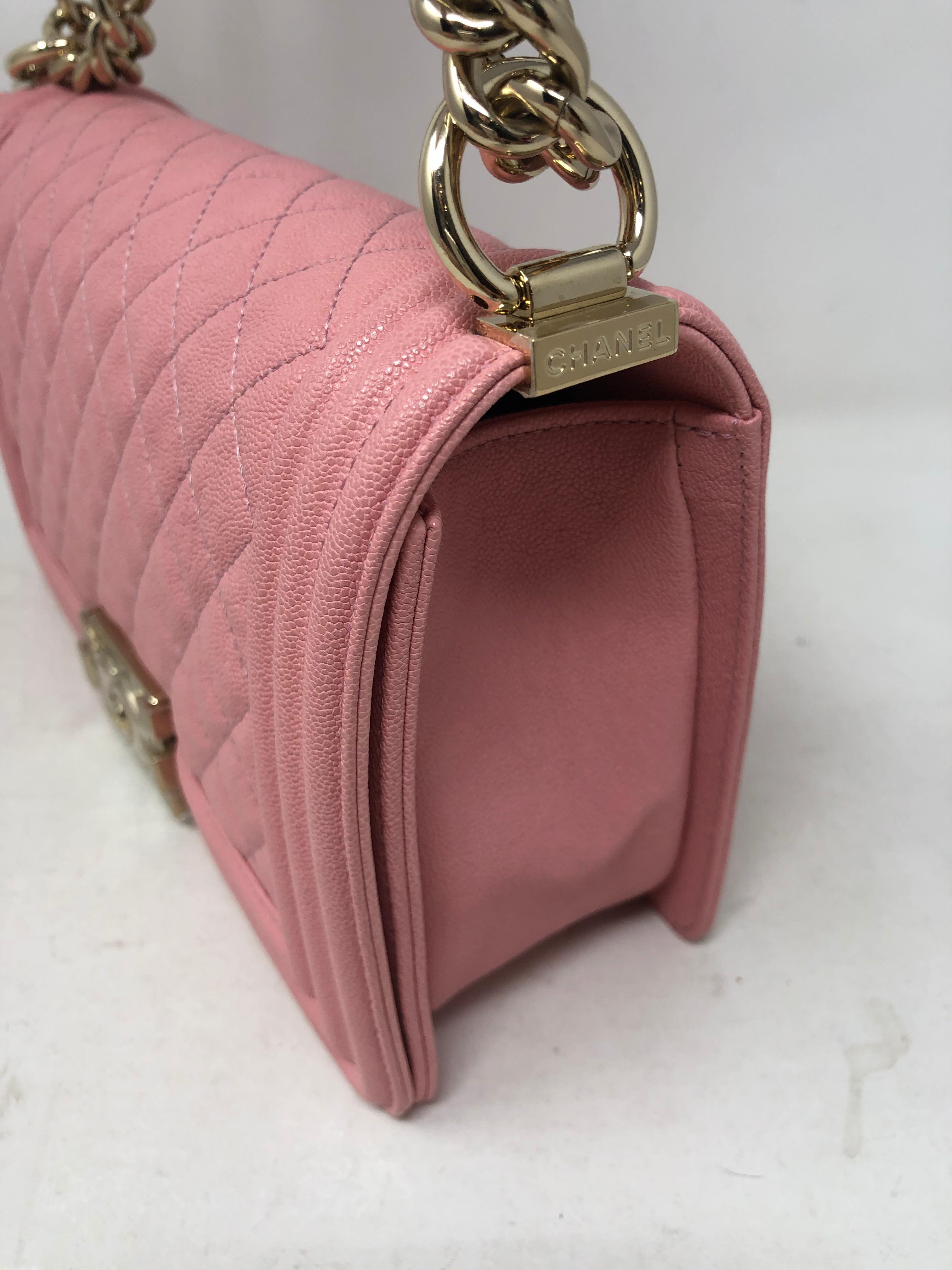 Chanel Pink Boy Bag Gold Hardware 1