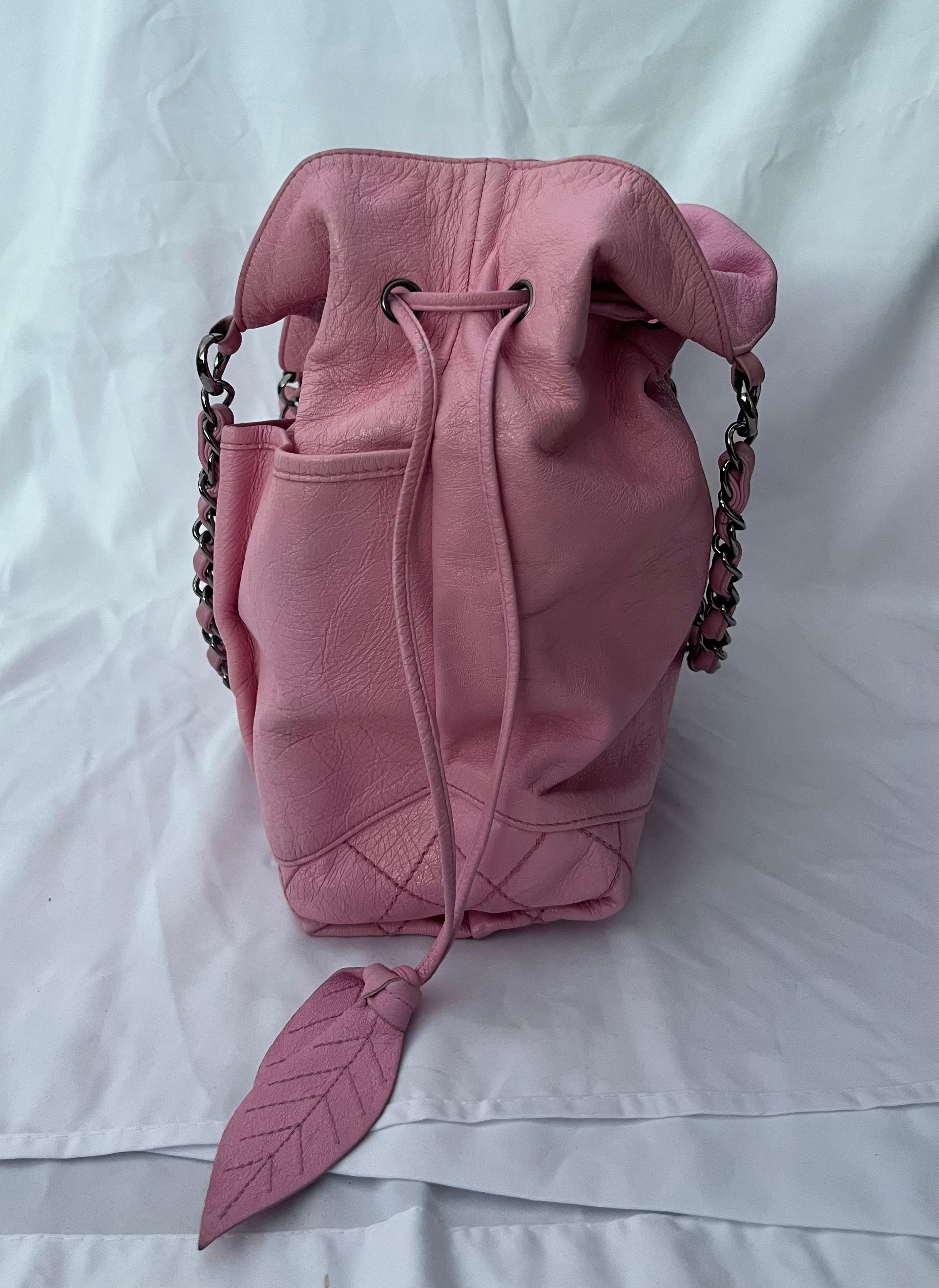 Chanel Pink Bucket Shoulder Bag 8