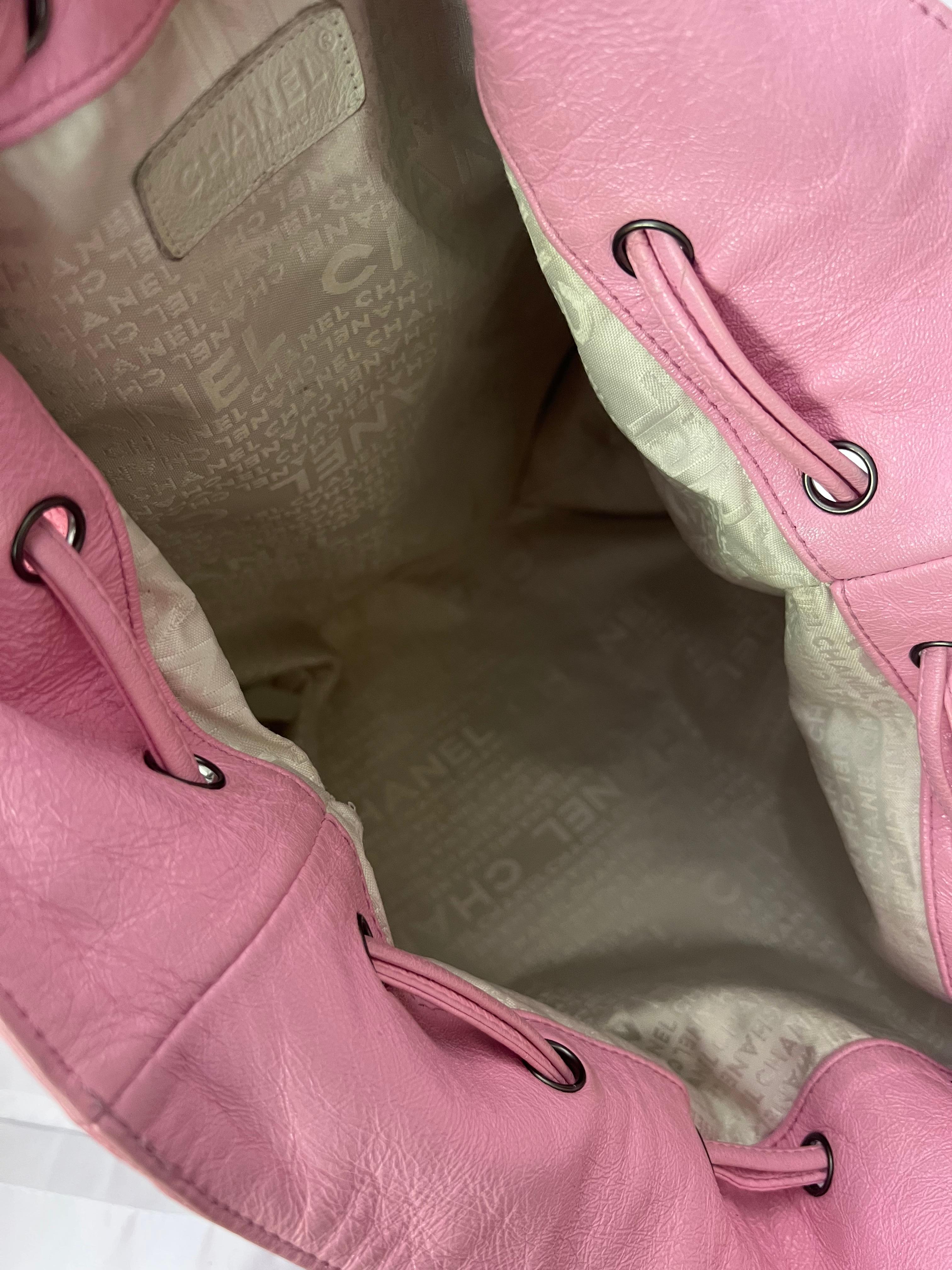 Chanel Pink Bucket Shoulder Bag 12