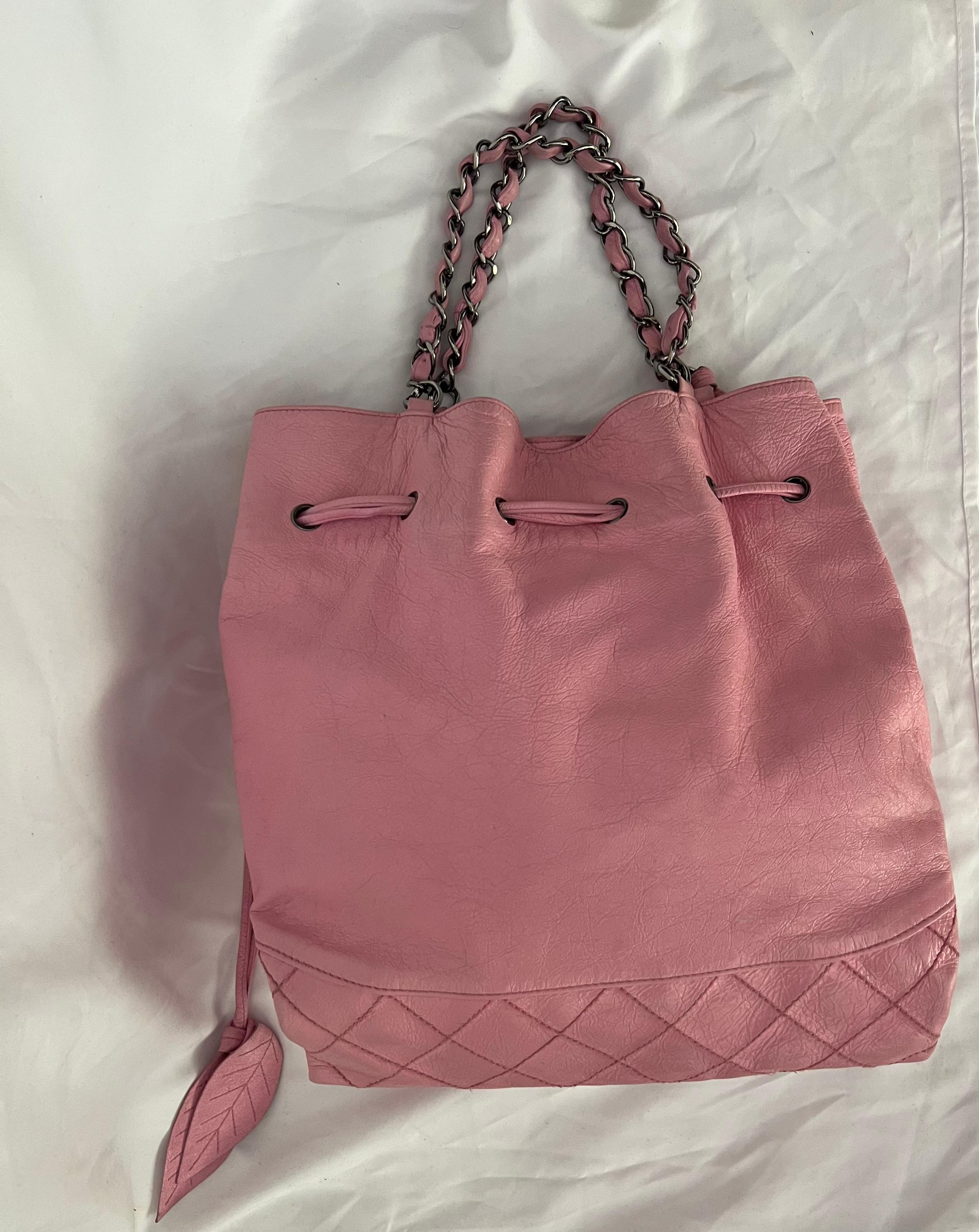 Chanel Pink Bucket Shoulder Bag 5