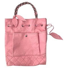 Retro Chanel Pink Bucket Shoulder Bag 