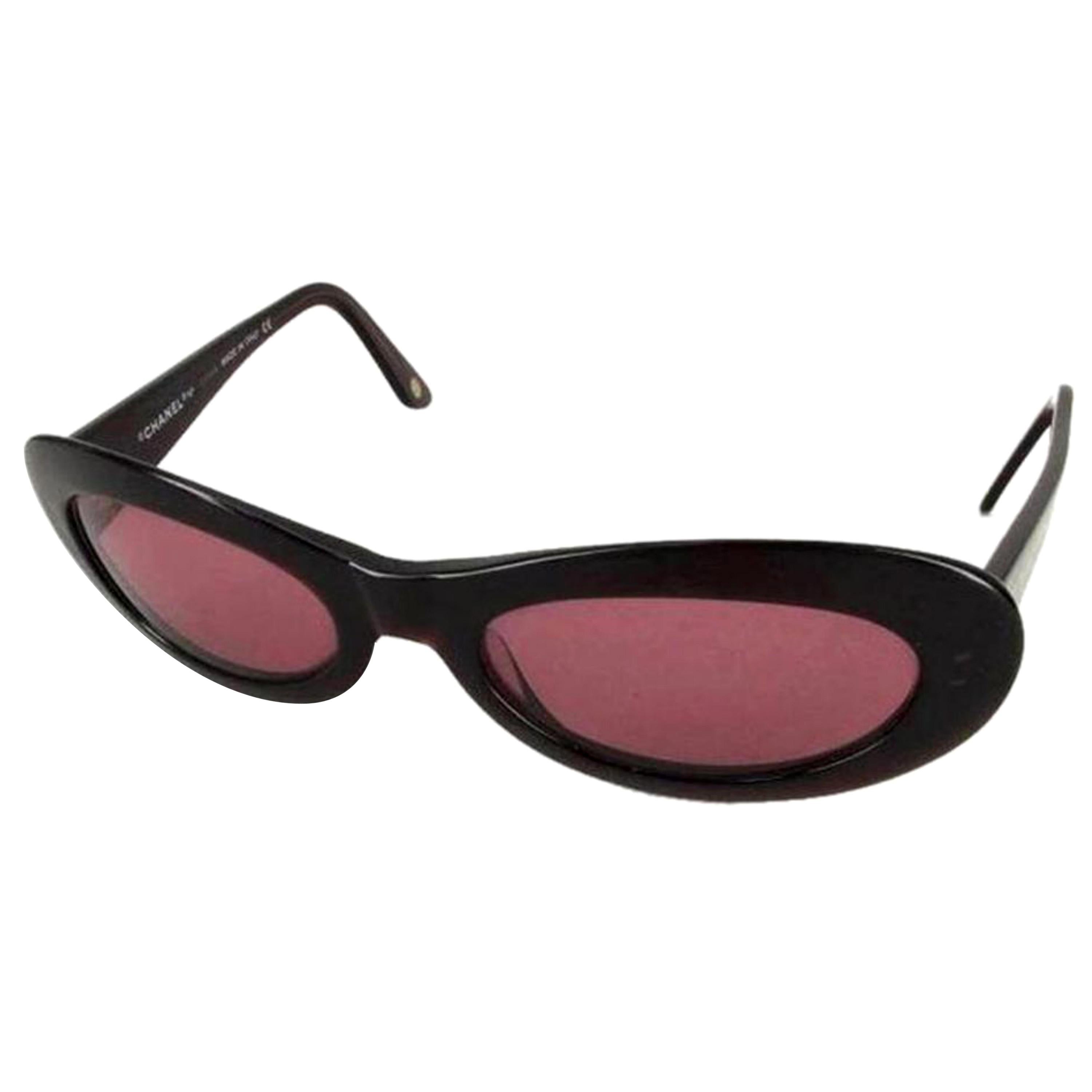 Chanel Pink Burgundy C.539/64 Ccav44 Sunglasses For Sale