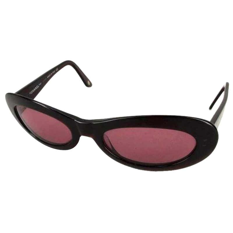 Chanel Pink Burgundy C.539/64 Ccav44 Sunglasses For Sale at 1stDibs
