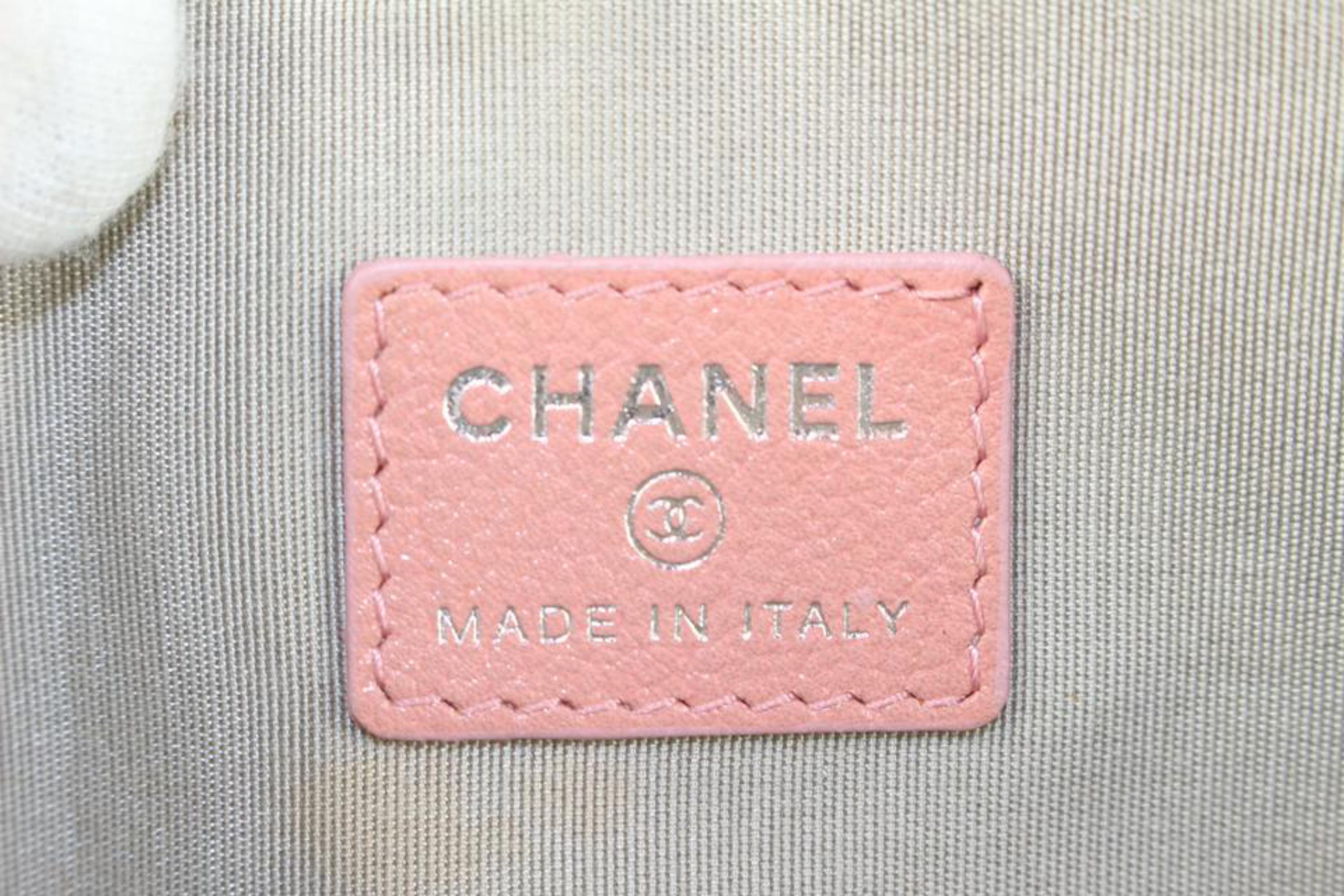 Chanel Pink Calfskin CC Jacket Cosmetic Case Toiletry Pouch 1CC1026 6