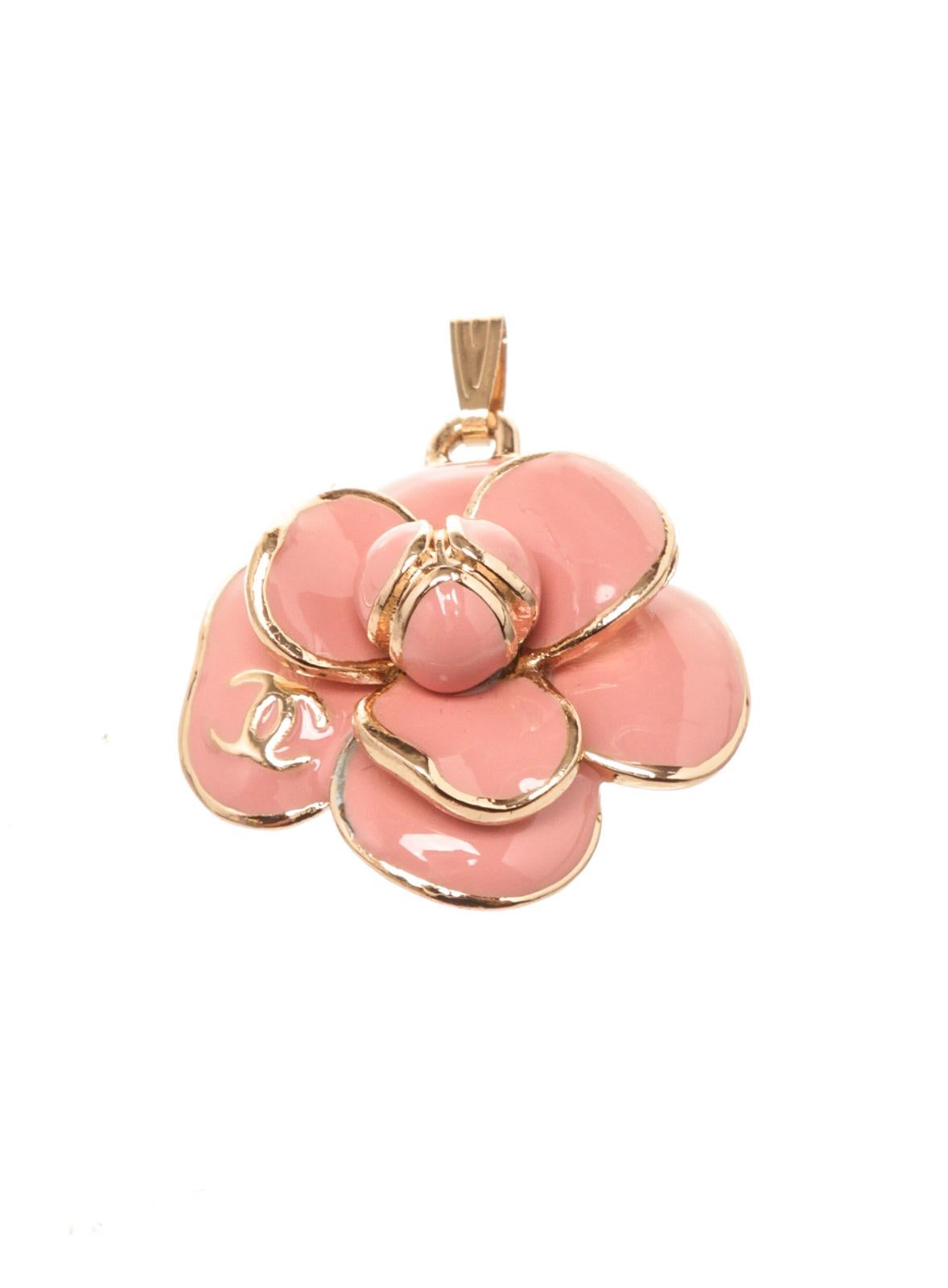 Chanel Pink Camelia Pendant In Good Condition In Irvine, CA