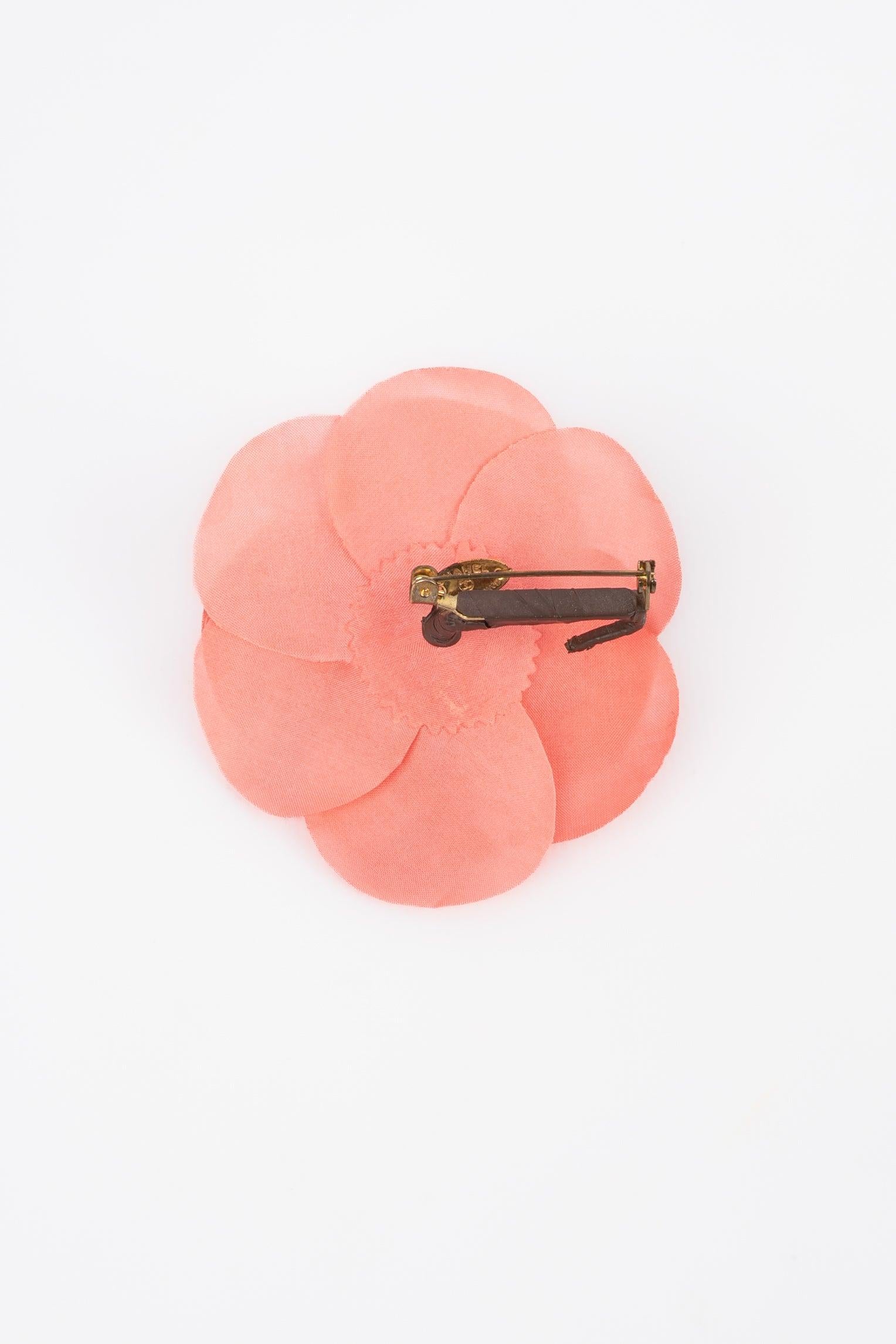 Women's Chanel Pink Camellia Brooch  For Sale