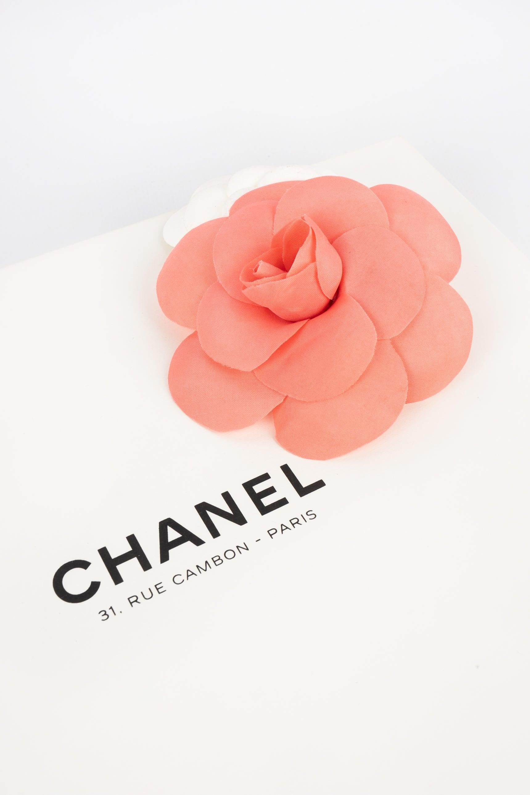 Chanel Pink Camellia Brooch  For Sale 1