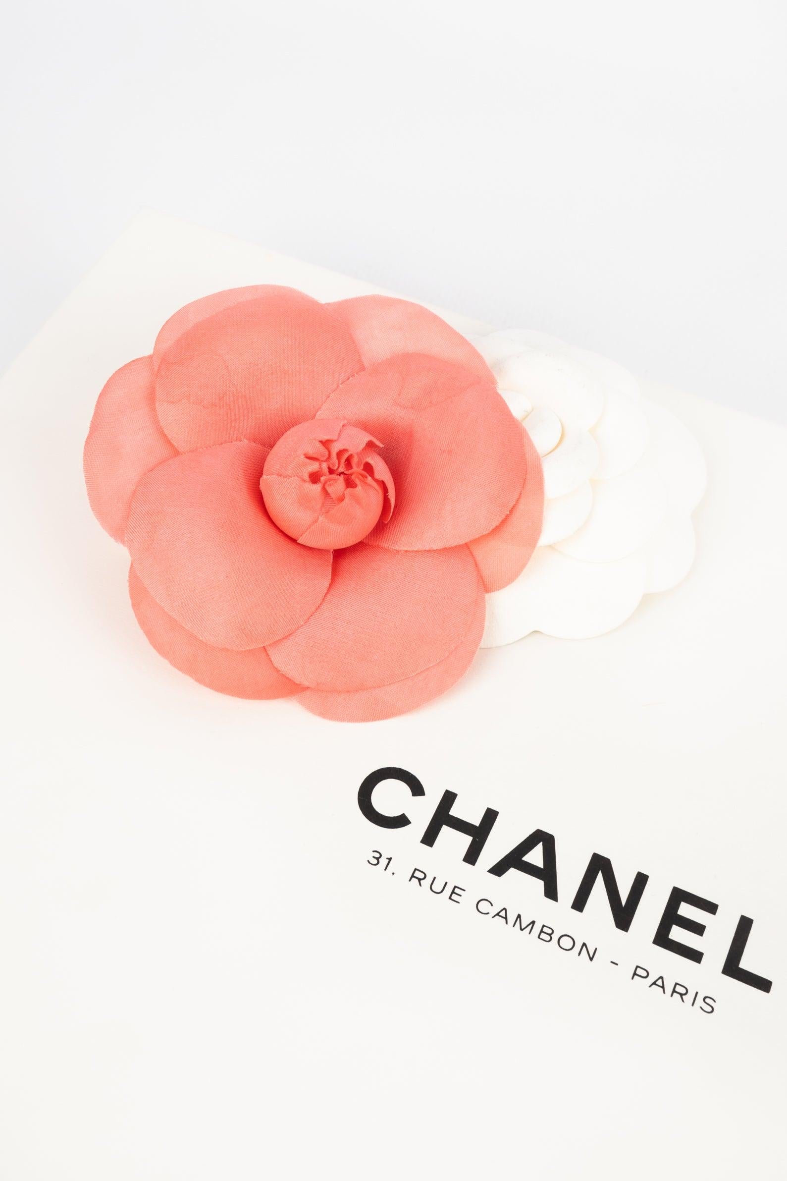 Chanel Pink Camellia Brooch  For Sale 2