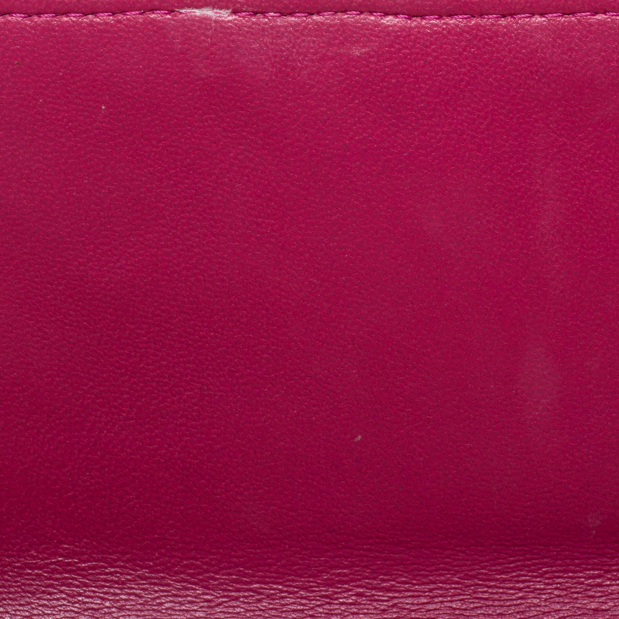 Chanel Pink Camellia Embossed Leather CC Flap Wallet 6