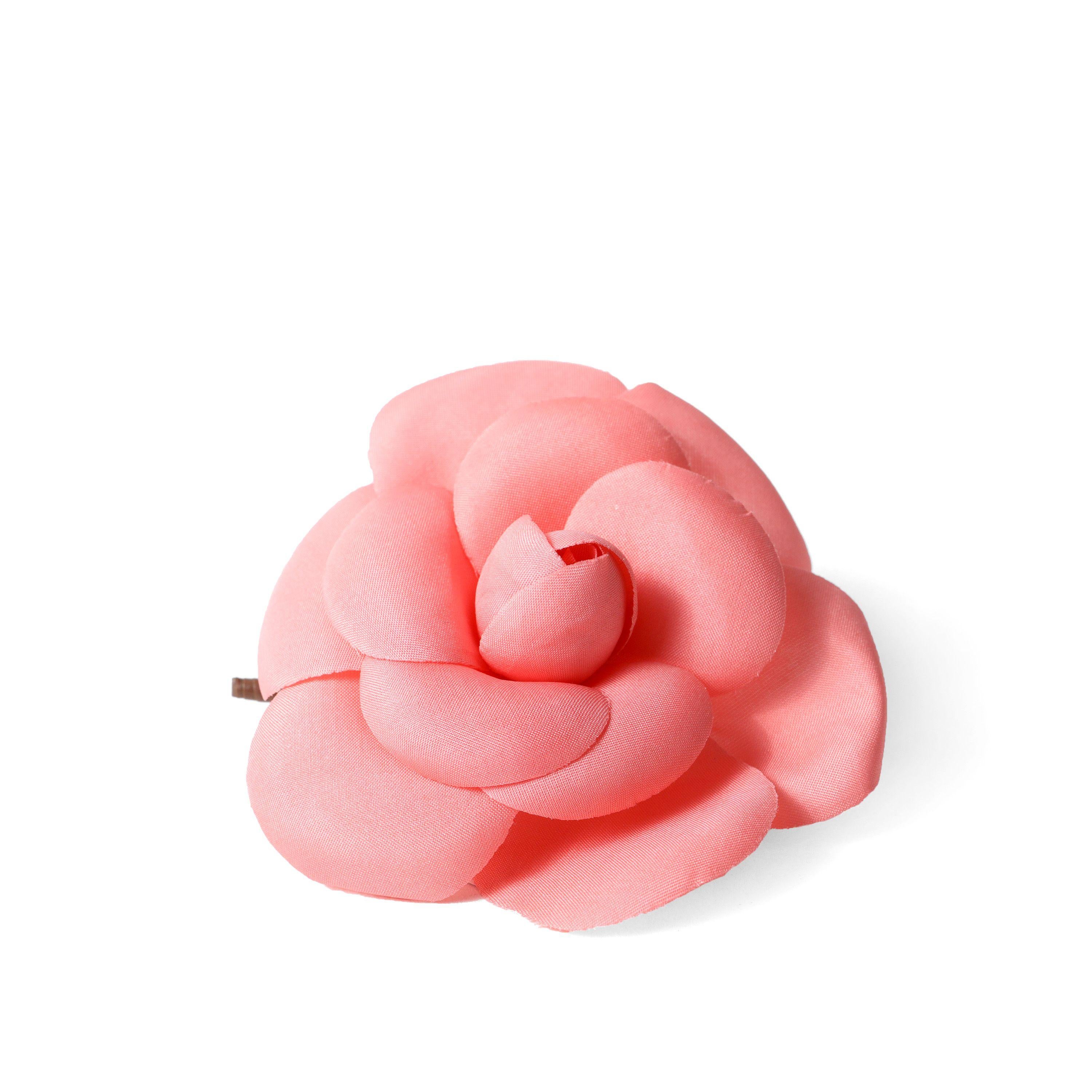 Chanel Pink Camellia Flower Pin In New Condition In Palm Beach, FL