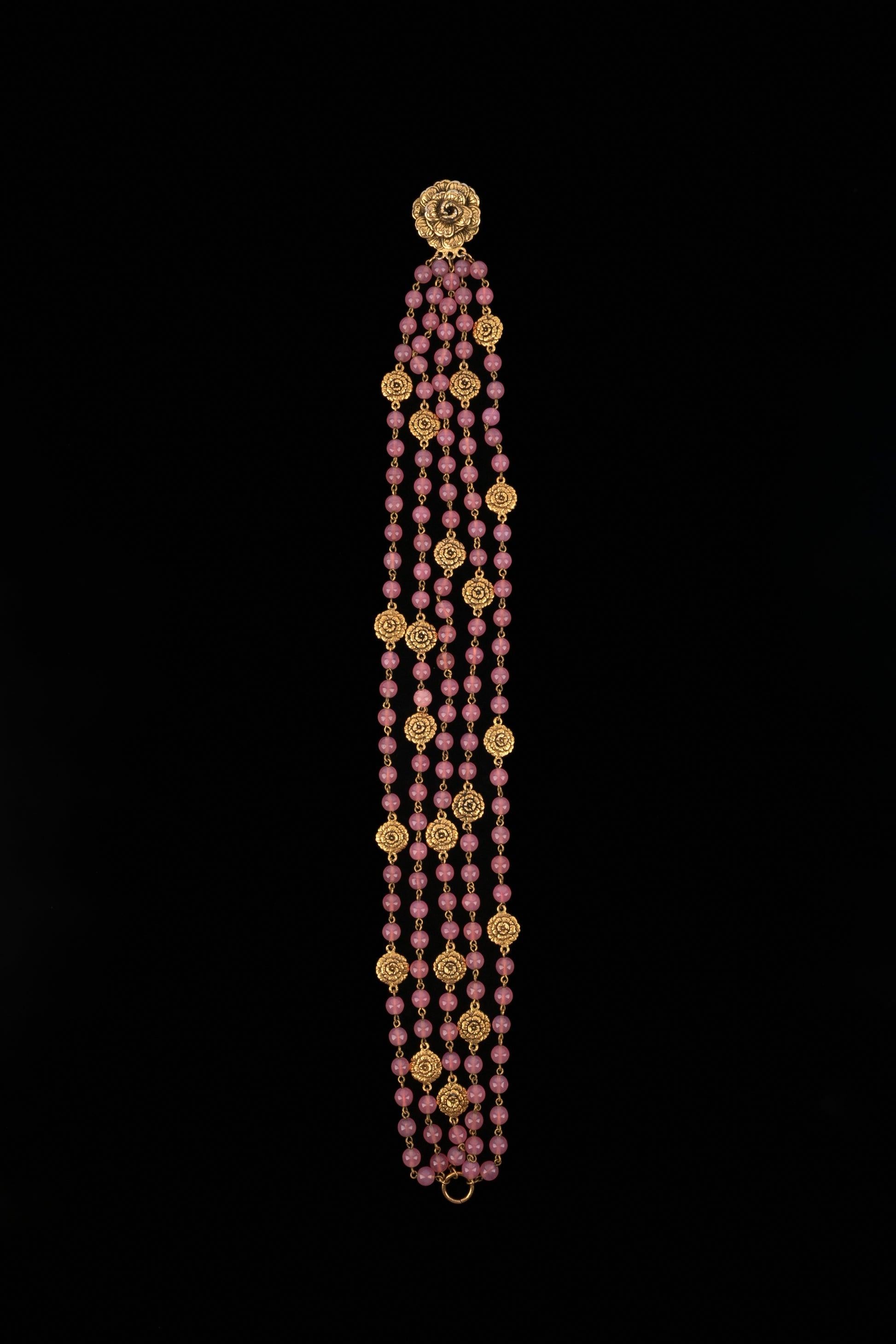 Collana Chanel Pink Camellia in vendita 5