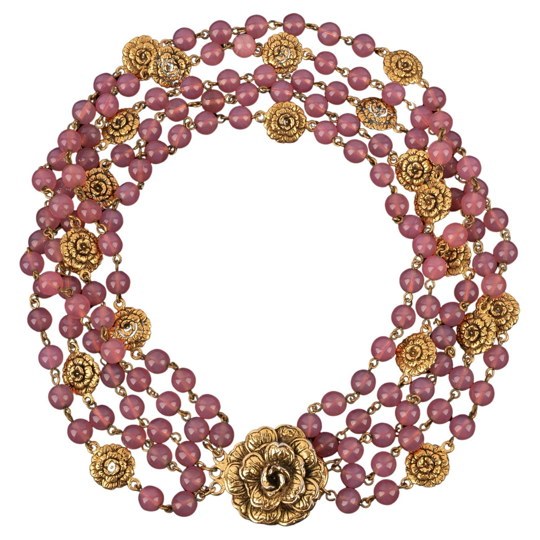 Chanel Pink Camellia Necklace