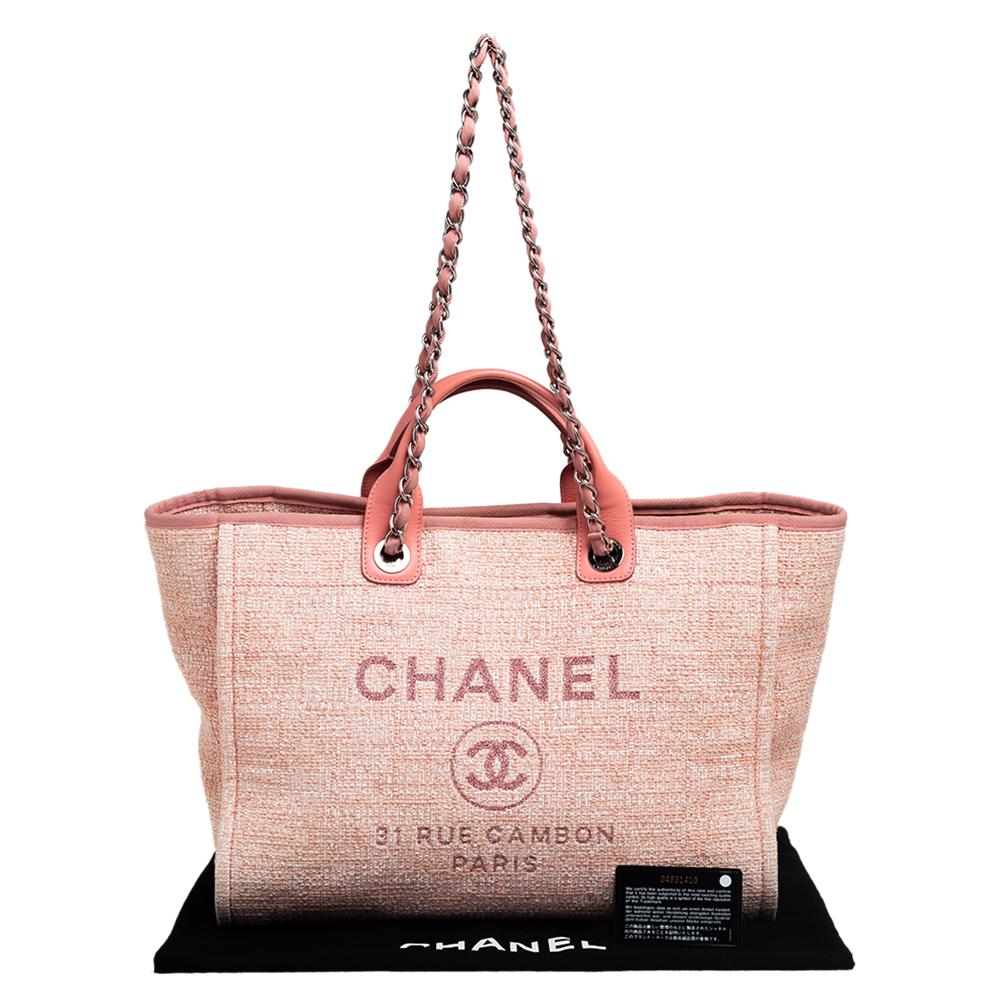 Chanel Deauville Canvas Tote Bag Pink  Bag Religion
