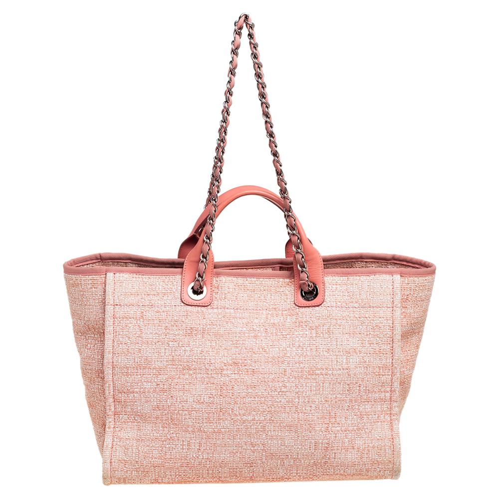 Chanel canvas tote pink clearance