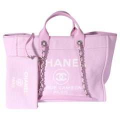 Chanel Pink Canvas Large Deauville Tote