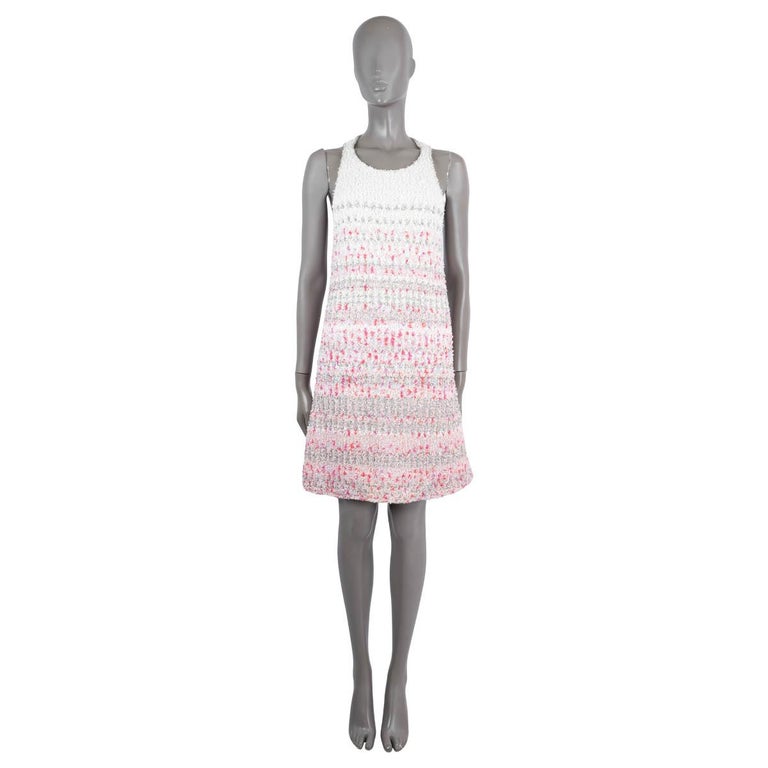 CHANEL pink cashmere 2018 18S WATERFALL KNIT Dress 36 XS at 1stDibs