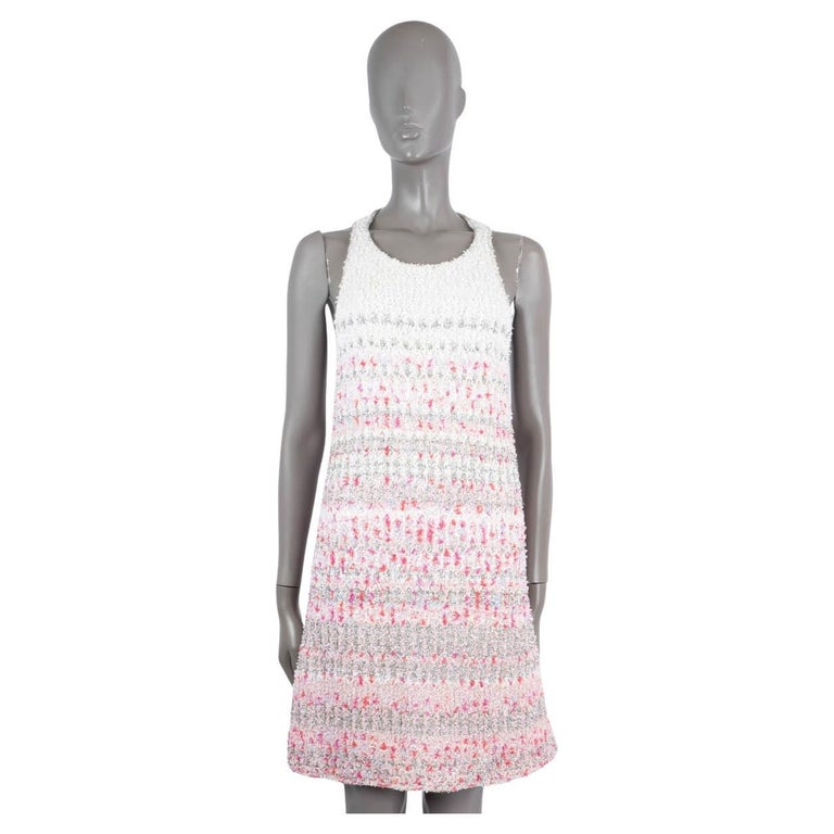 chanel pink knit dress 2012 Linen & Cashmere Plisse 5 buttons on the front and is unlined CHANEL CC Logo Tweed Fringe