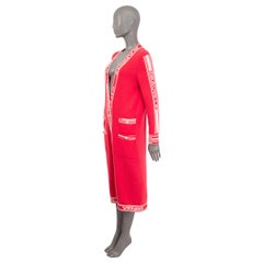 CHANEL pink cashmere 2019 19P LOGO MAXI Cardigan Sweater 36 XS