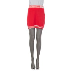 CHANEL pink cashmere 2019 19P LOGO MINI Skirt 36 XS