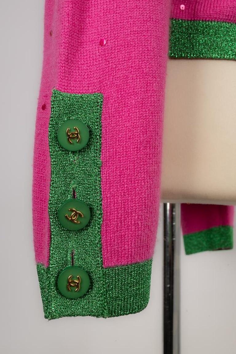 Chanel Pink Cashmere Cardigan Set, 1996 6