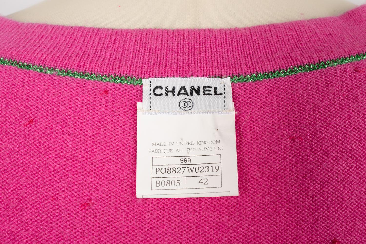Chanel Pink Cashmere Cardigan Set, 1996 8