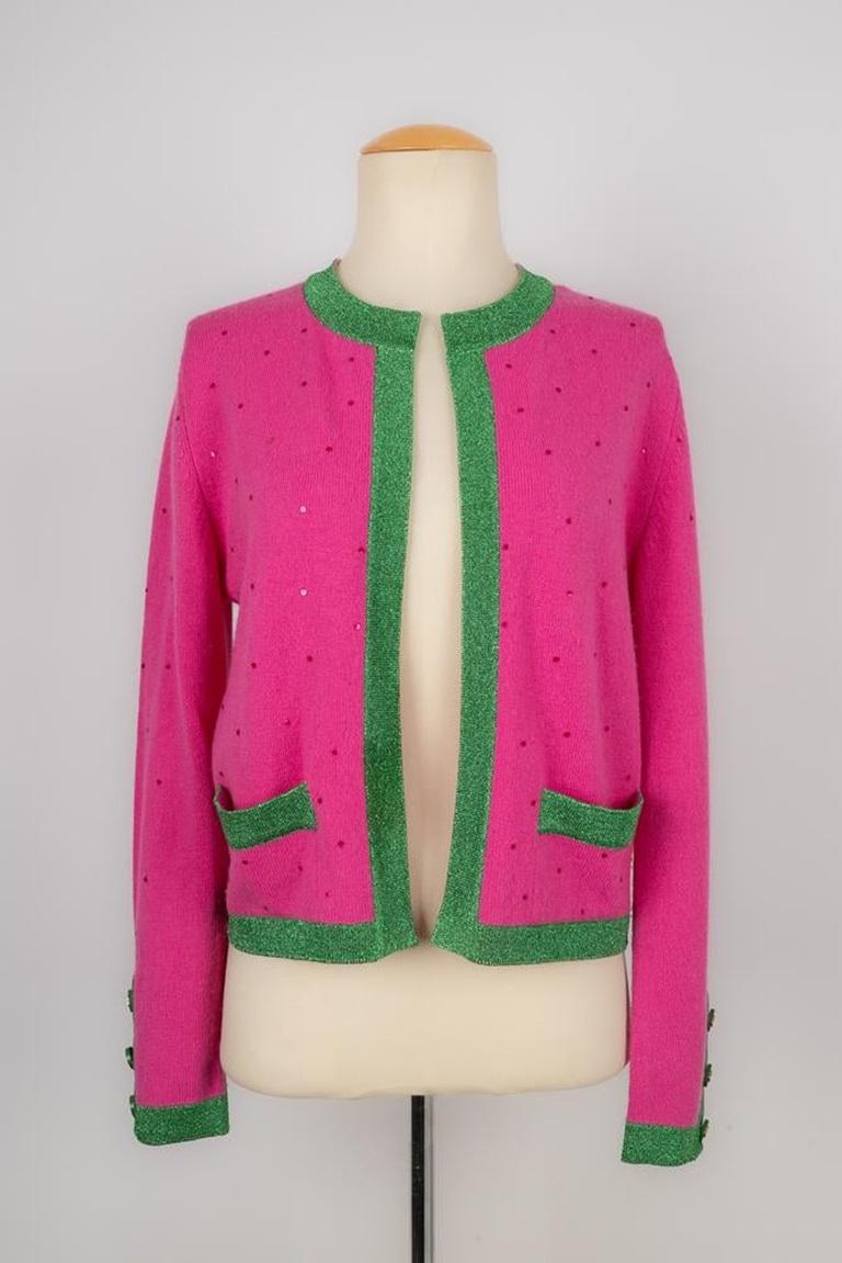 Chanel Pink Cashmere Cardigan Set, 1996 3