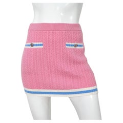 Chanel Pink Cashmere & Cotton Blend Knit Mini Skirt