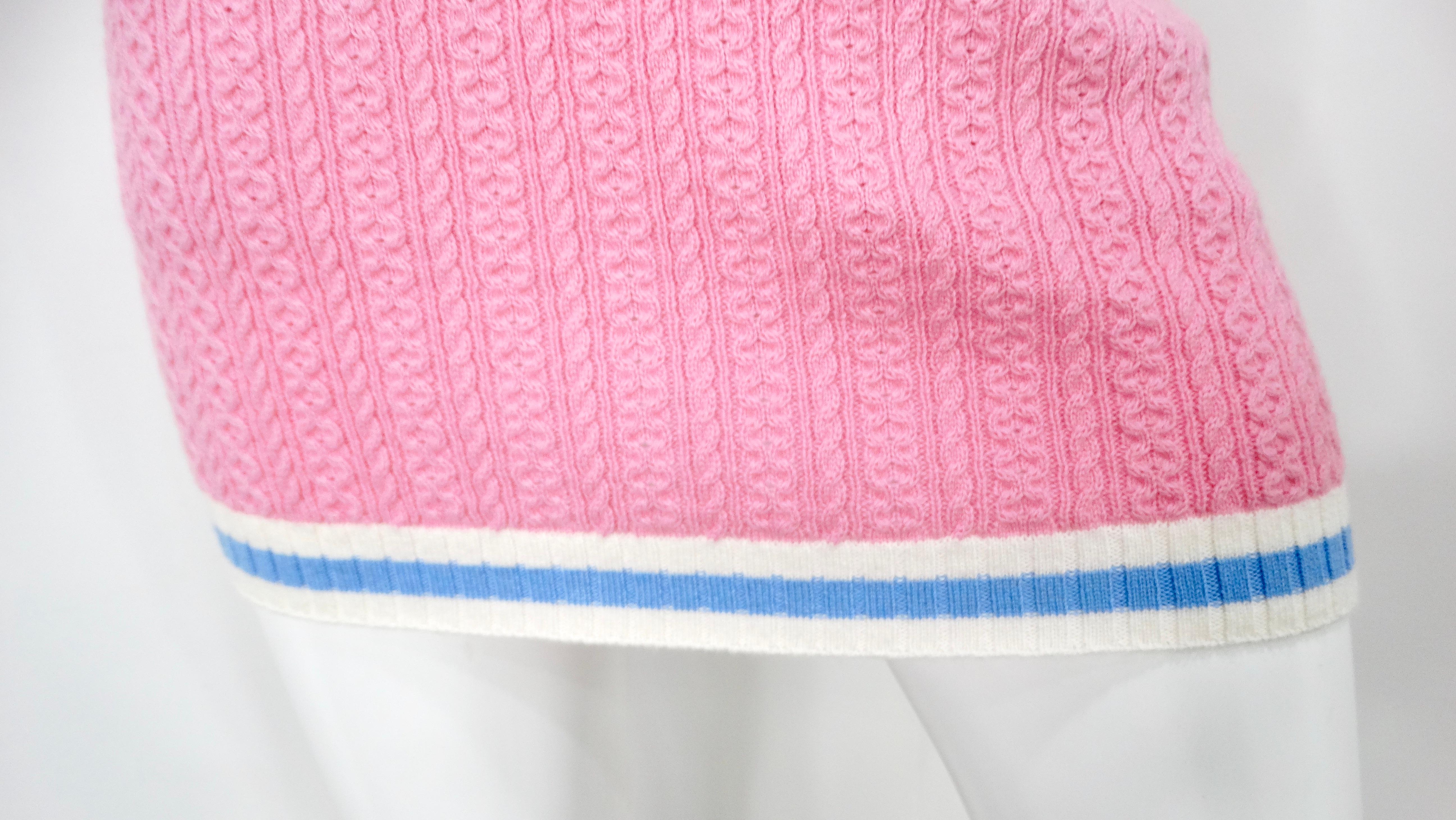 Donna Mini gonna in maglia di cashmere e cotone rosa di Chanel in vendita