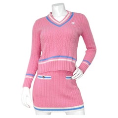 Chanel Pink Cashmere & Cotton Blend Knit Mini Skirt