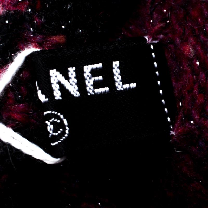 Women's Chanel Pink Cashmere Lurex Knit CC Logo Applique Gloves