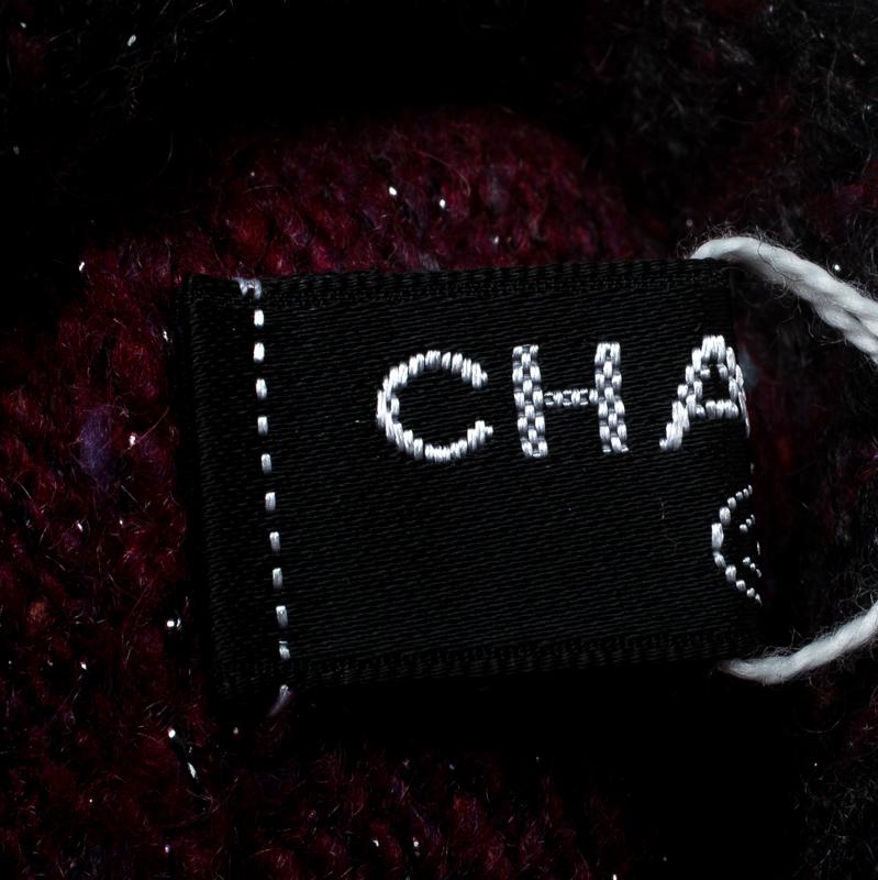 Chanel Pink Cashmere Lurex Knit CC Logo Applique Gloves 2