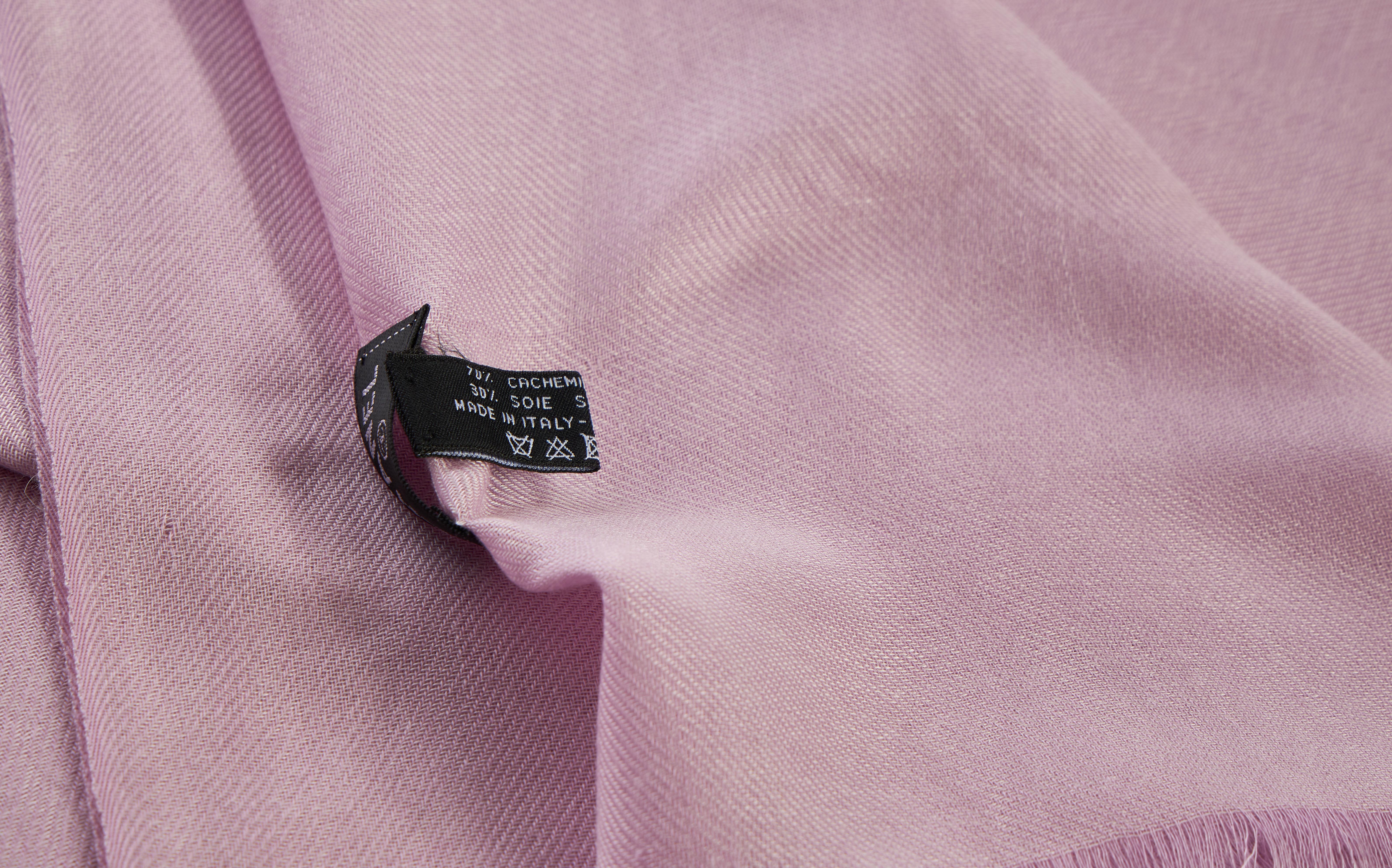 Chanel brand new pink cashmere shawl with cc embroidered logo. 70% cashmere, 30% silk. Comes with original care tag.