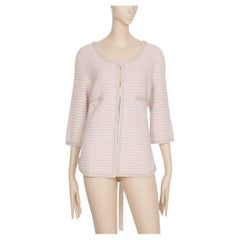 Chanel Pink Cashmere Tweed Cardigan With Waist Band 42 FR