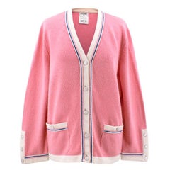Chanel Pink Cashmere V-neck Cardigan