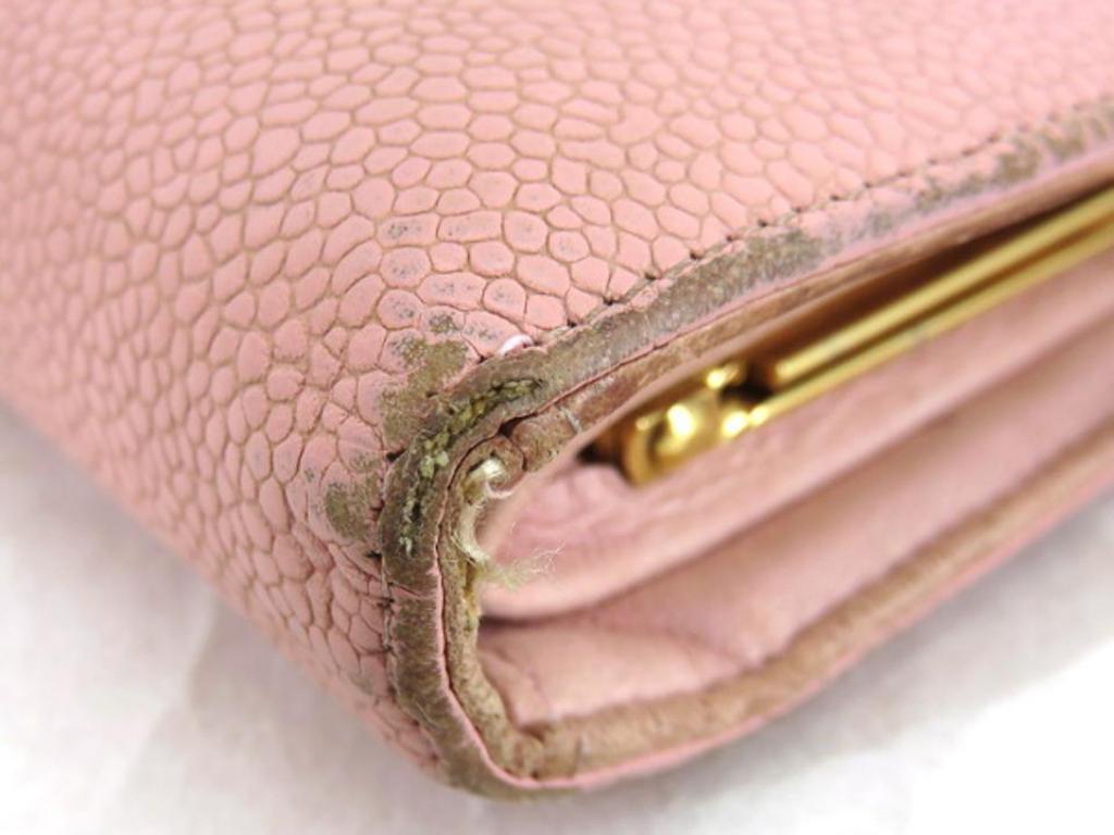 Chanel Pink Caviar Cc Logo 216048 Wallet For Sale 4