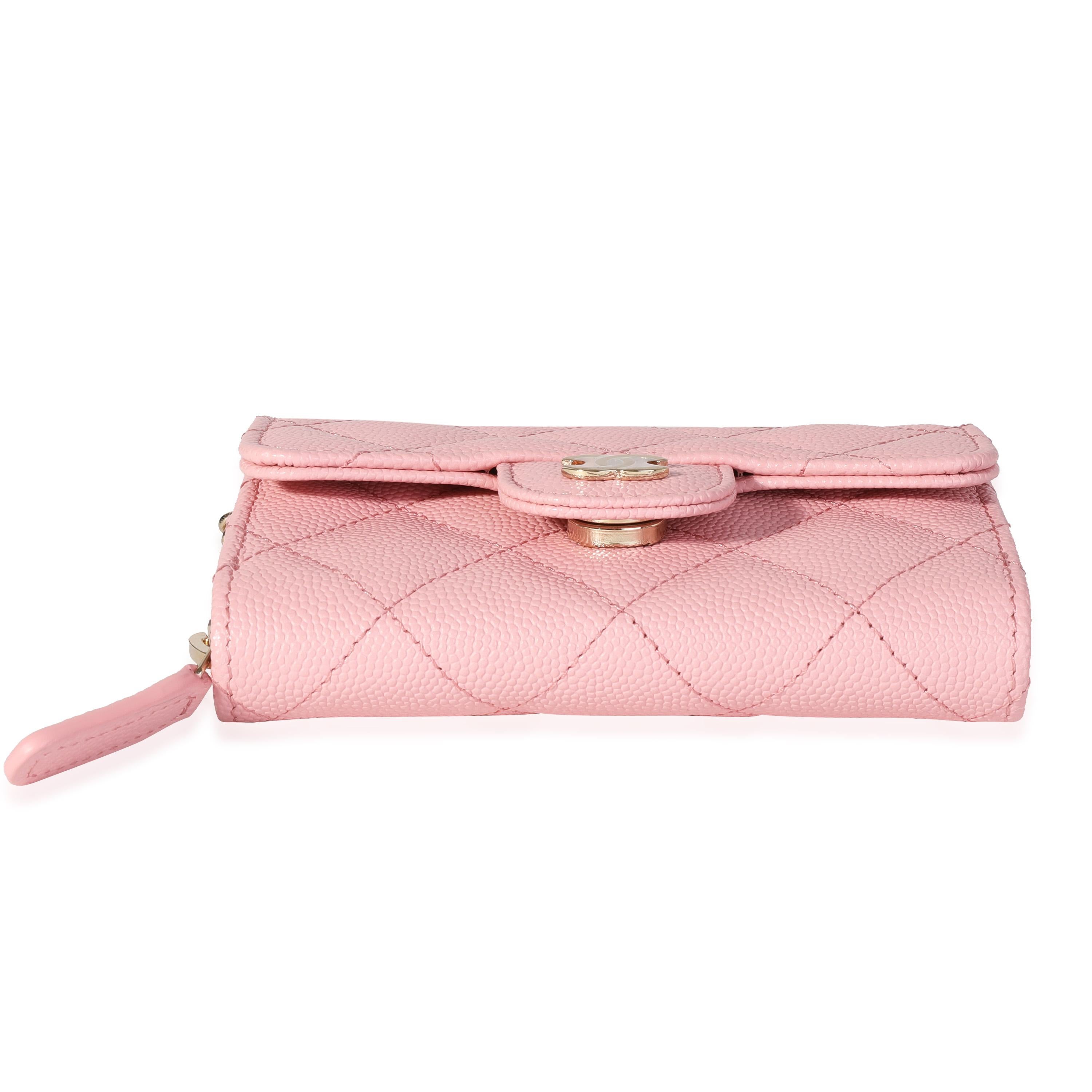 chanel pink caviar wallet
