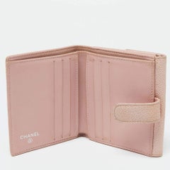 Chanel Pink Caviar Leather CC Compact Wallet