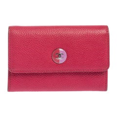 Chanel Pink Caviar Leather CC Flap Card Holder