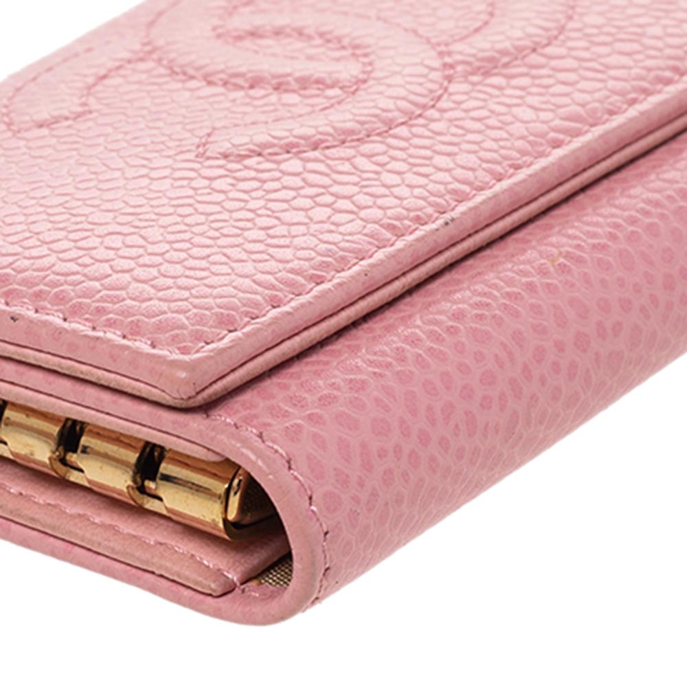 pink chanel key pouch