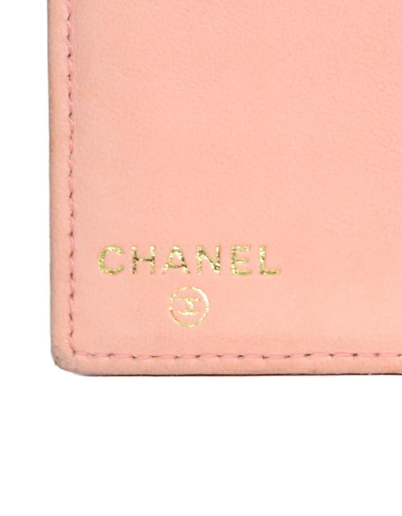 Chanel Pink Caviar Leather CC Timeless Yen Wallet 2