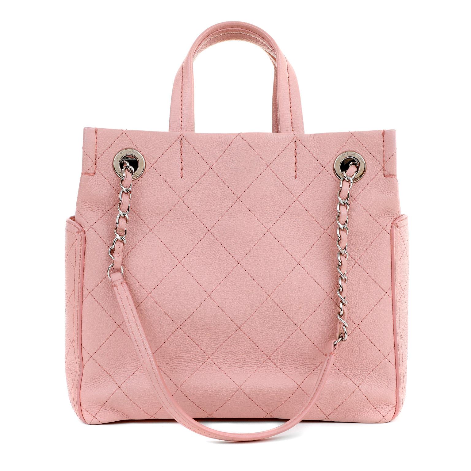 chanel pink beach bag