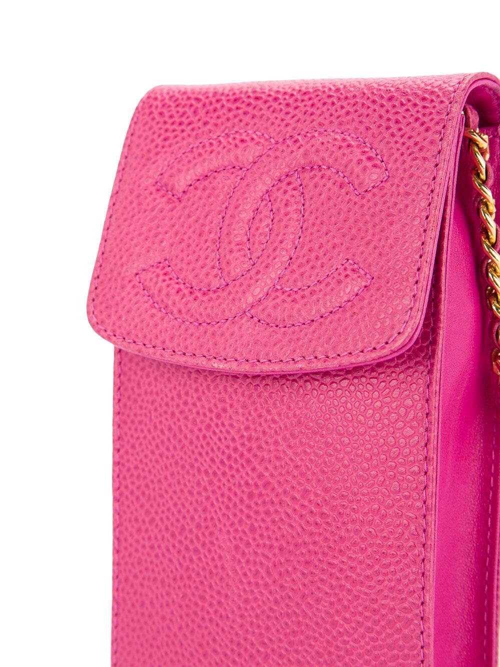 chanel pink phone bag