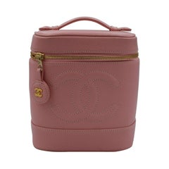 Chanel Pink Caviar leather Vanity Case