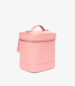 Chanel Pink Caviar Leather Vintage Timeless Vanity Case