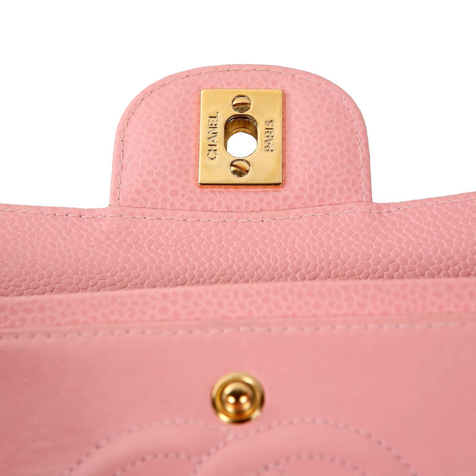 Chanel Pink Caviar Medium Classic Flap Bag- Gold HW 3